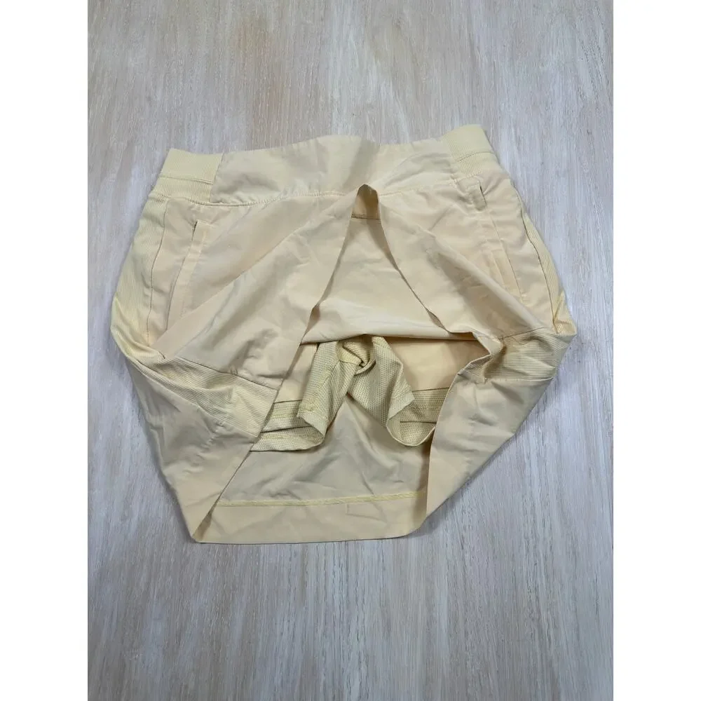 Athleta Brooklyn Butter Yellow Pull On Athletic Tennis Pickleball Skort Skirt 8